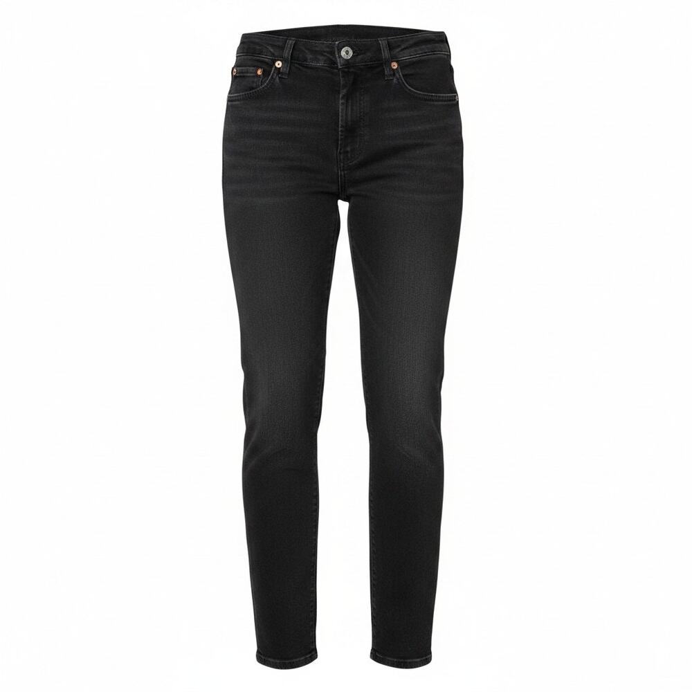 RE/DONE  High-Rise Straight Leg Jeans  Black Cropped Size: M | US 30